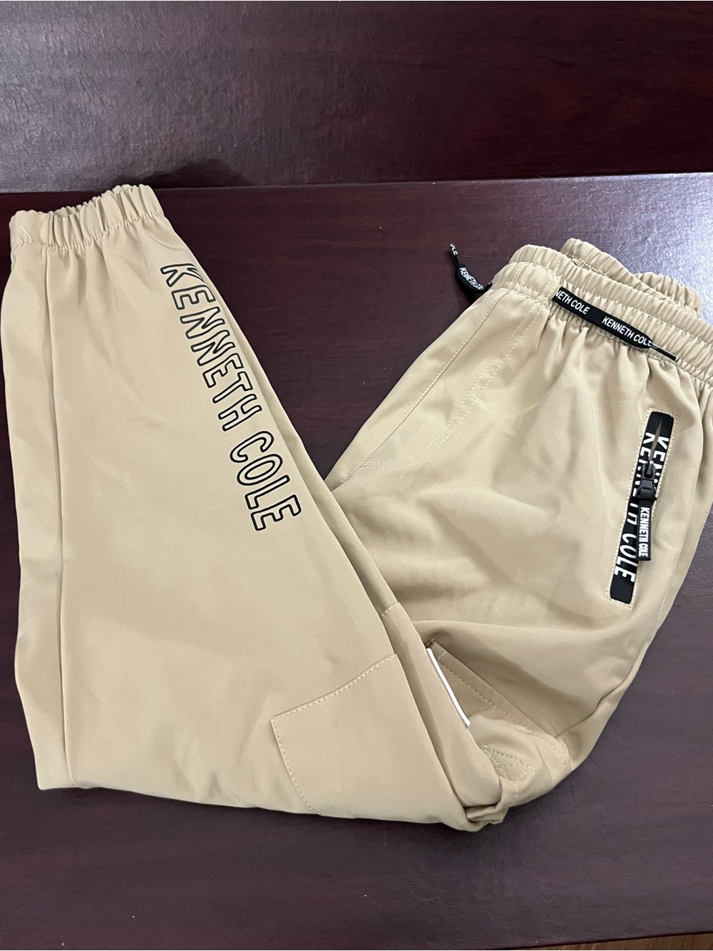 Kenneth Cole Beige/Tan Drawstring Jogger Pants